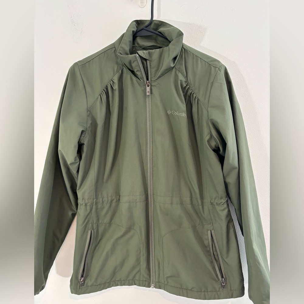 Columbia Women’s Olive Green Zip Up Thin Jacket Casual Lightweight Fall